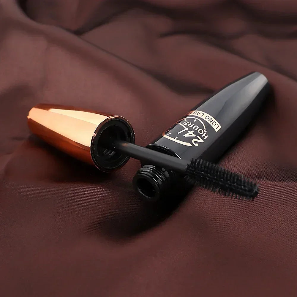 5D Waterproof Black Silk Fiber Mascara for Lengthening Eyelashes - Premium Female Makeup Cosmetic