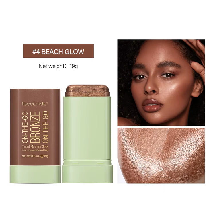Professional Bronzer and Highlighter Stick for Contouring and Blushing - Peach Shade, Korean Cosmetic Powder