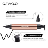 Waterproof Black Liquid Eyeliner Stamp - Fast Dry Double-Ended Makeup Pencil for Women