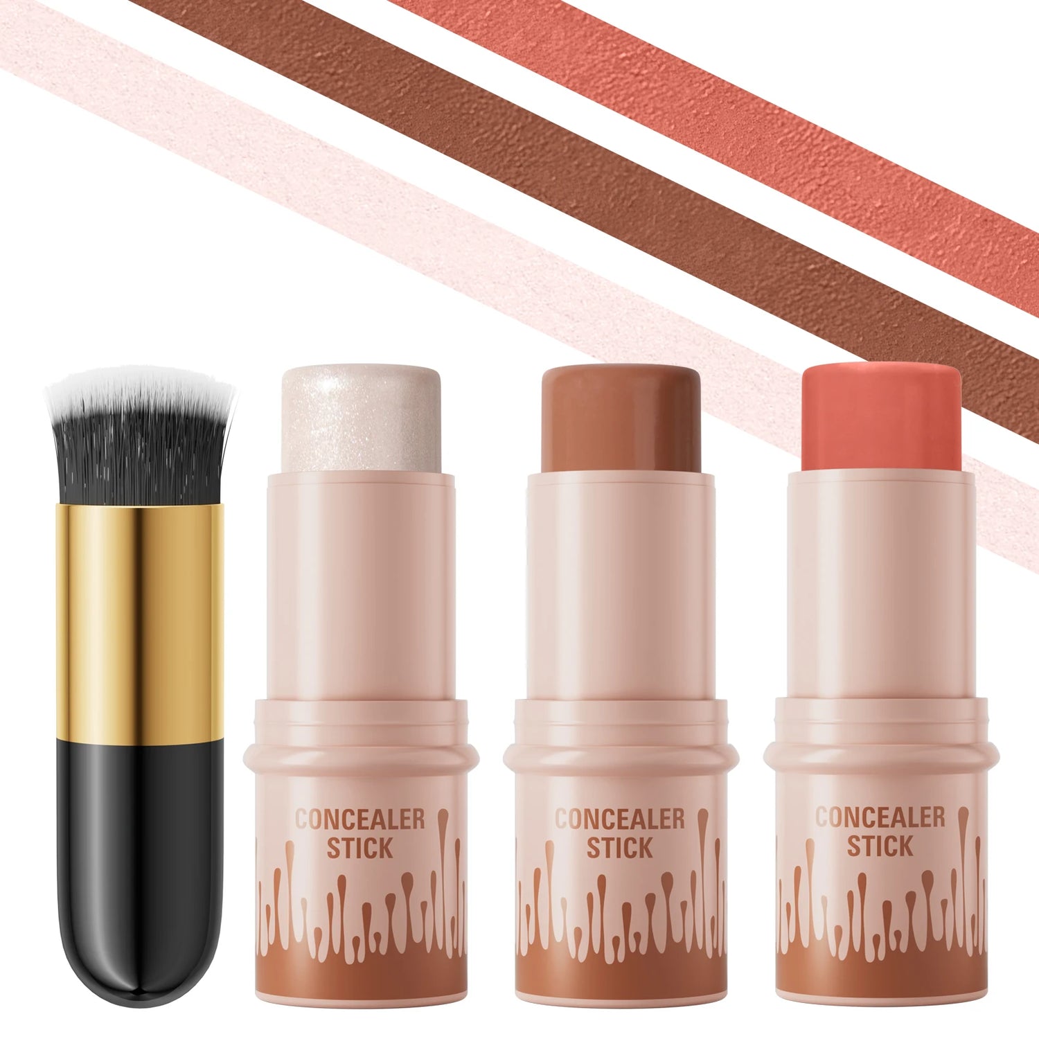 Contour Stick Set for Natural Matte Finish - Waterproof Highlighters and Shadow for V-Face Shaping and Contouring Makeup