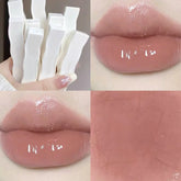 6-Color Moisturizing Mirror Lip Gloss in Nude Shades - Long-Lasting Liquid Lipstick in Elegant Transparent Tube with Floral Design