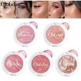 Pearly Blush Marble Pattern Face Makeup - Long-Lasting Brightening Blush and Highlight with High Pigment Contour