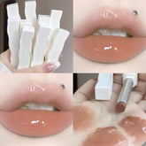 6-Color Moisturizing Mirror Lip Gloss in Nude Shades - Long-Lasting Liquid Lipstick in Elegant Transparent Tube with Floral Design