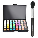 40-Color Matte Eyeshadow Palette - Earth Tone Collection with Glitter, Waterproof Formula, Long-Lasting Wear, Includes Eyeshadow Brush