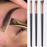 3-Piece Set of Precision Eyeliner and Eyebrow Brushes for Contouring and Makeup Application
