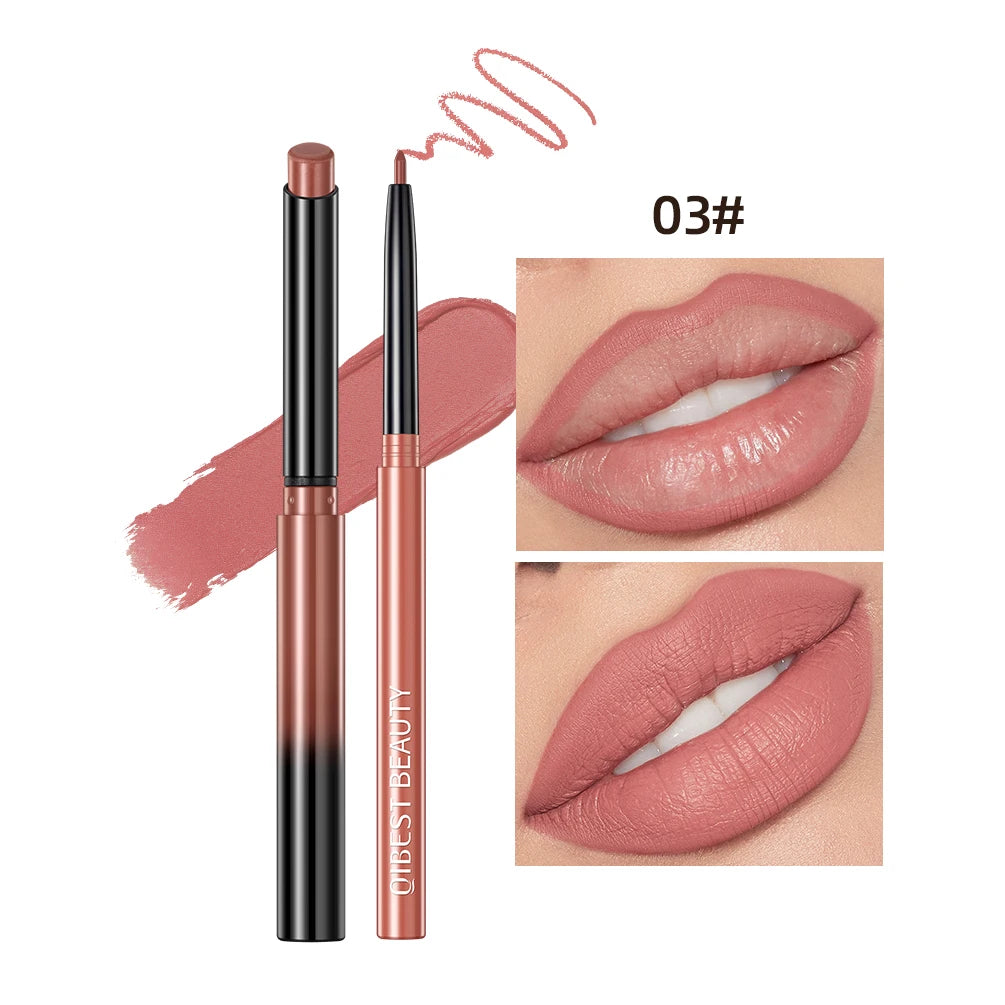 Ultimate Matte Nude Lipstick and Lip Liner Pencil Set - Waterproof, Long-Lasting, and Perfect for All-Day Wear!