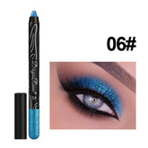 Metallic Purple Eyeshadow Pencil - Glitter Silkworm Liner Pen and Highlighter, Long-Lasting Gold and Blue Cream Eye Shadow Stick for Makeup Application