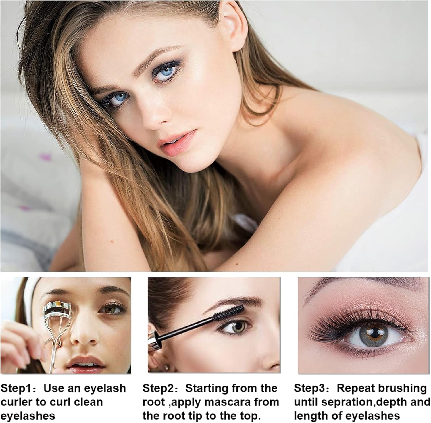 Mascara Black Volume and Length 4D Silk Fiber Lash Mascara Waterproof Mascara Voluminous Eyelashes,Dramatic Extension,Long Lasting Fiber Mascara Liquid Lash Extensions Mascara