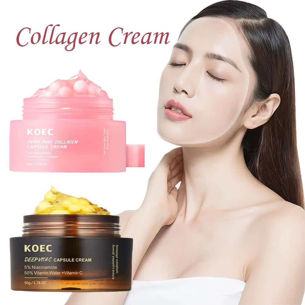 KOEC Anti-Wrinkle Face Cream with Polypeptide Collagen for Moisturizing, Tightening, and Soothing Hydration