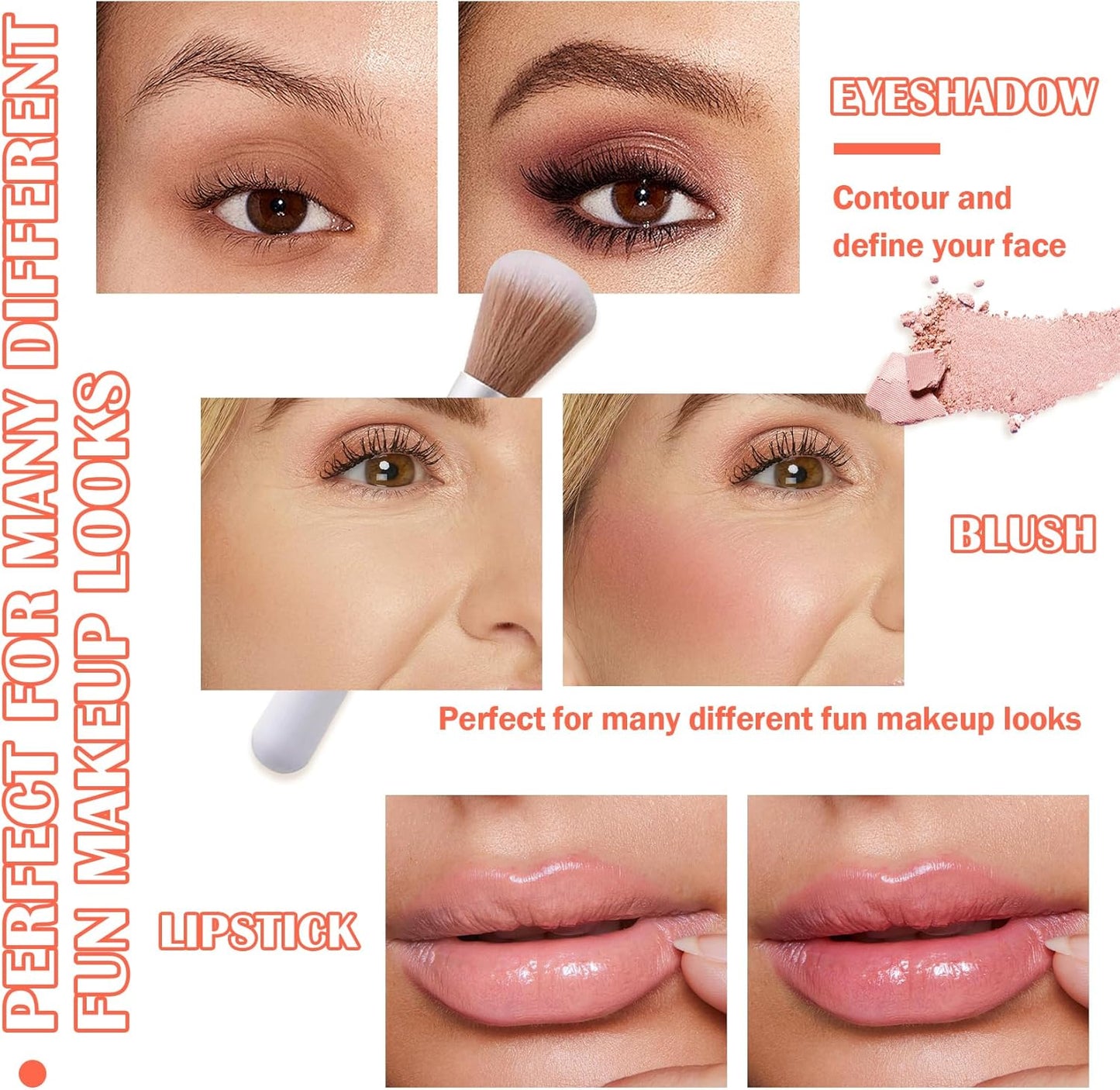 6 Colors Blush Palette,Shimmer Silky Matte Blush Powder Palette,Professional Cute Face Contour Highlighter Blush Palette with Blush Makeup Brush