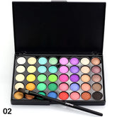 40-Color Matte Eyeshadow Palette - Earth Tone Collection with Glitter, Waterproof Formula, Long-Lasting Wear, Includes Eyeshadow Brush