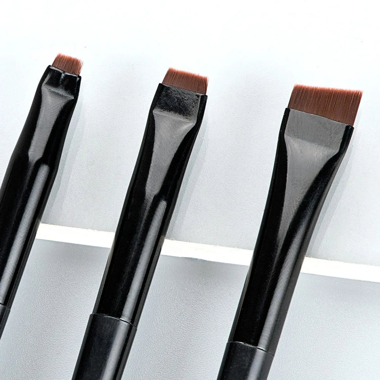 3-Piece Set of Precision Eyeliner and Eyebrow Brushes for Contouring and Makeup Application