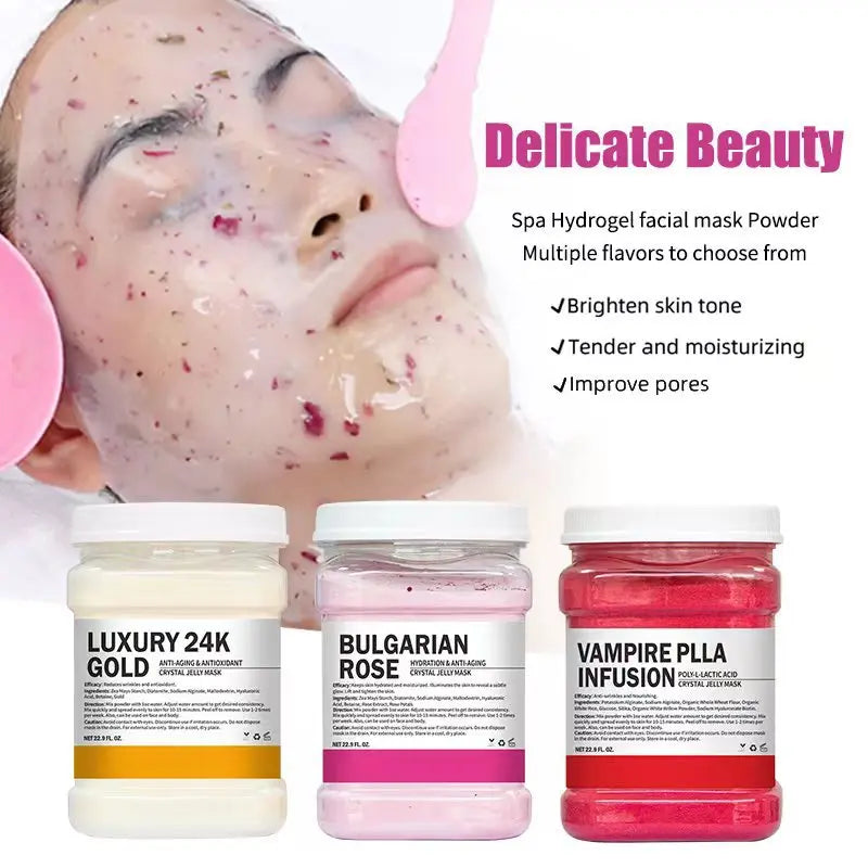 650G Enzyme Crystal Facial Mask Powder - Moisturizing Carrot and Rose Petal Jelly Face Care for Dropshipping