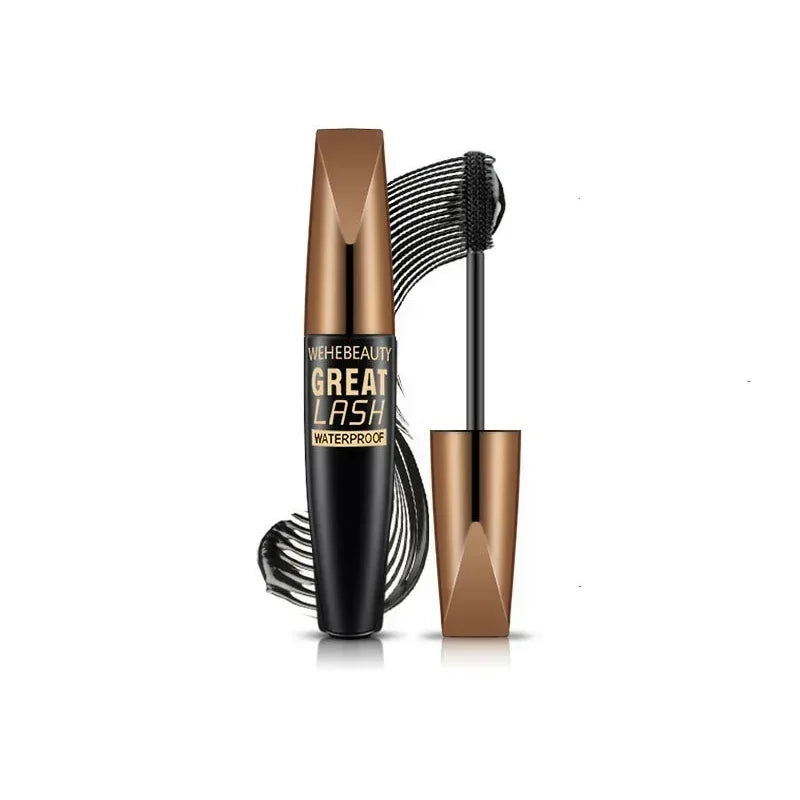 5D Waterproof Black Silk Fiber Mascara for Lengthening Eyelashes - Premium Female Makeup Cosmetic