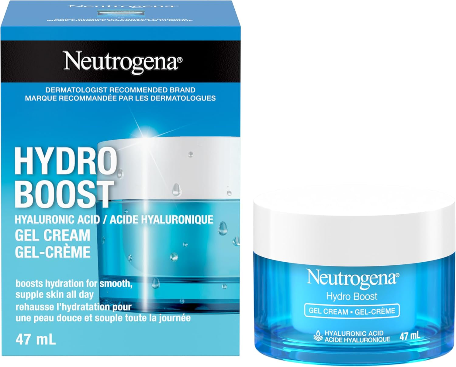 Hydro Boost Gel Cream Face Moisturizer - Oil-Free Facial Cream with Hyaluronic Acid for Dry Skin - Lightweight, Non-Comedogenic Daily Hydrating Formula, 47Ml