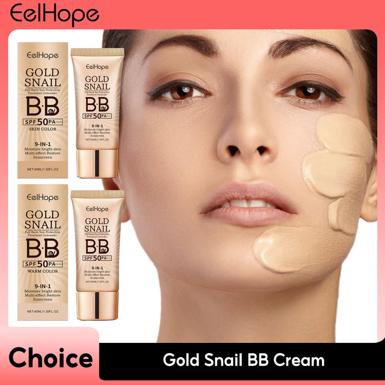Gold Snail BB Cream SPF 50 - Moisturizing Sunscreen Makeup with Long-Lasting Concealing Properties