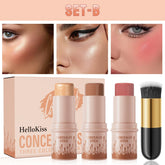 Contour Stick Set for Natural Matte Finish - Waterproof Highlighters and Shadow for V-Face Shaping and Contouring Makeup